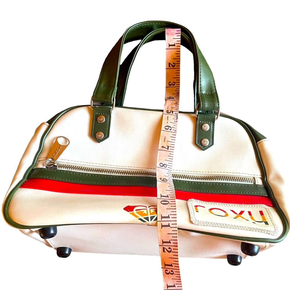 Vintage Roxy Bowler Bag style mini purse in retro stripe - Picture 13 of 15